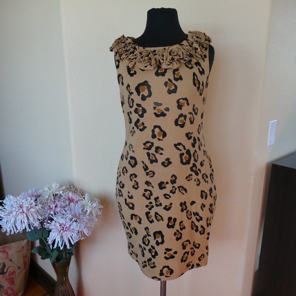 Taylor Animal Print Tan Dress- Size 4